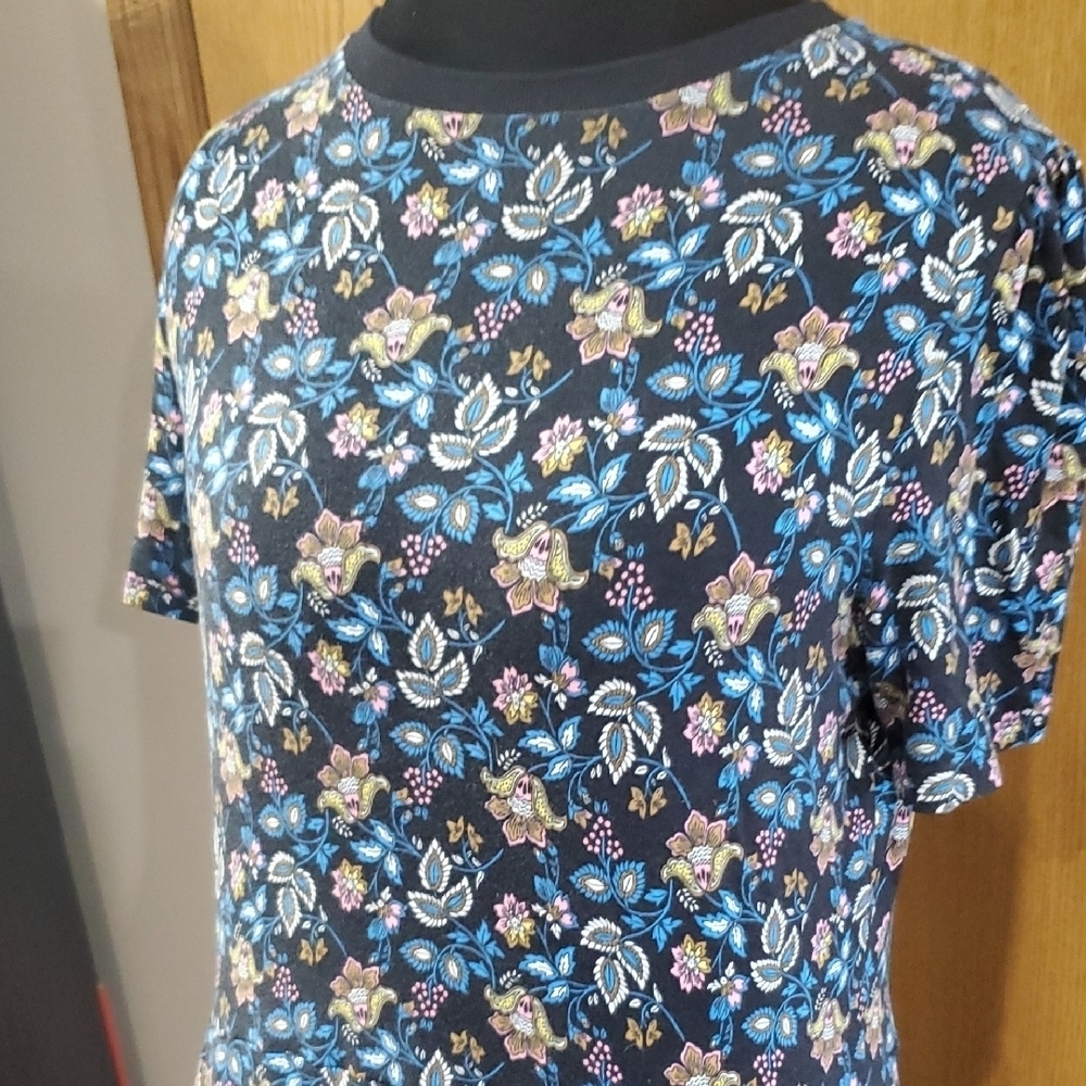 Boden Blue Floral Crew Neck Short Sleeve Maxi Dress - Picture 4 of 8
